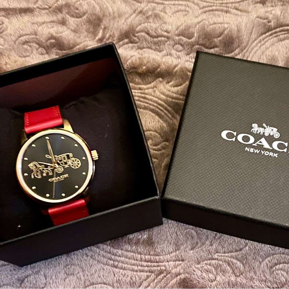 Coach Red and Gold Women's Watch
